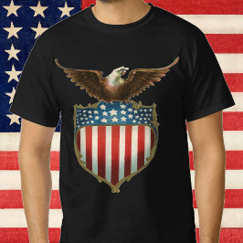 Camiseta Patriotismo vintage, águila orgullosa de la bander