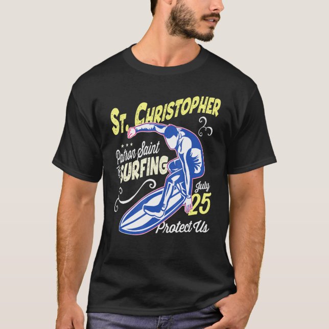 Camiseta Patrocinador De Saint Christopher Surf Del Gato De (Anverso)