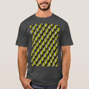 Camiseta Patrón Abstracto De Grado Gris Final Con B Amarill