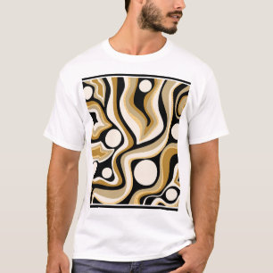 Camiseta Patrón abstracto de líneas onduladas de fondo