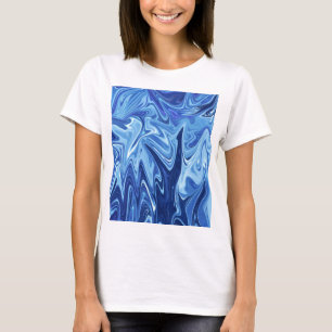 Camiseta Patrón abstracto de líquido azul