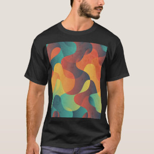 Camiseta Patrón abstracto de ondas de cosecha coloridas