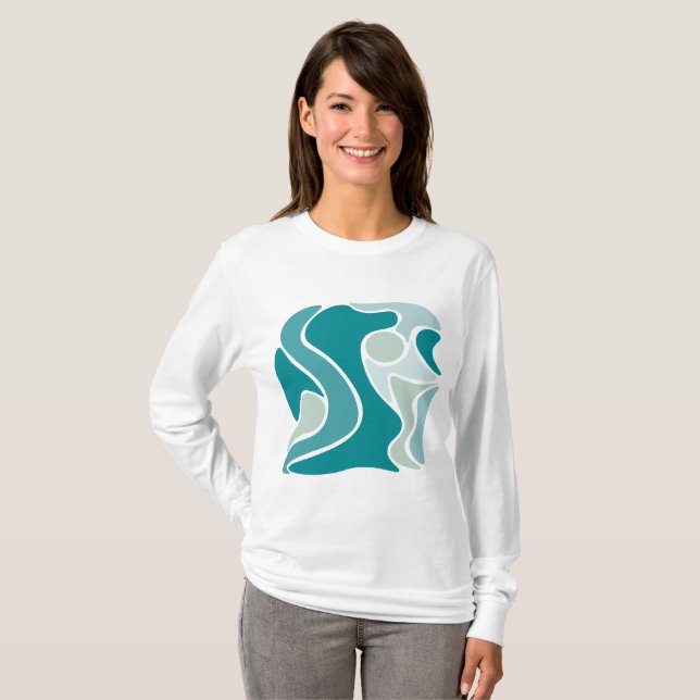Camiseta Patrón abstracto en tonos azules (Anverso completo)