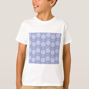 Camiseta Patrón Abstracto Flores florales púrpura de arte