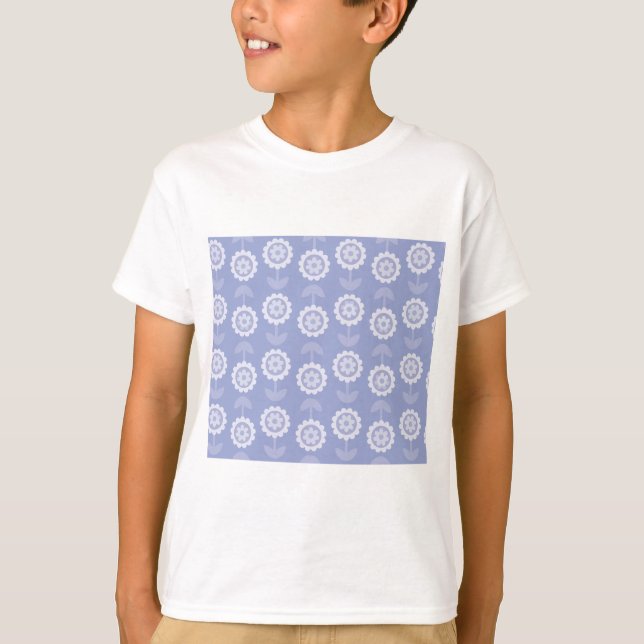 Camiseta Patrón Abstracto Flores florales púrpura de arte (Anverso)