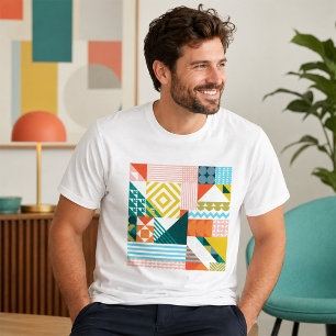 Camiseta Patrón abstracto geométrico moderno y colorido