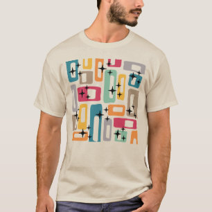 Camiseta Patrón abstracto moderno del siglo medio retro