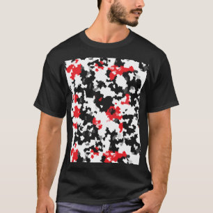 Camiseta Patrón abstracto rojo, negro y blanco cristalino