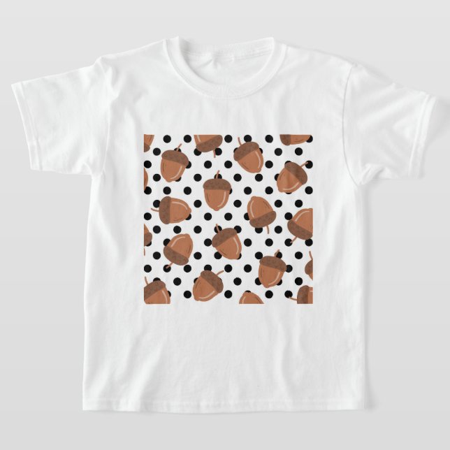 Camiseta Patrón Acorn Black Dots Otumn Y2K (Distribución)