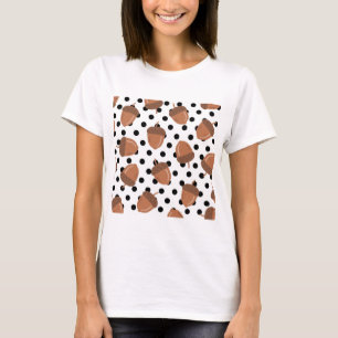 Camiseta Patrón Acorn Black Dots Otumn Y2K