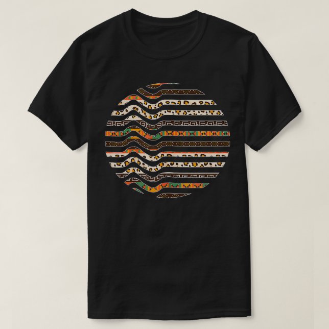 Camiseta Patrón africano dentro de un círculo abstracto de  (Diseño del anverso)