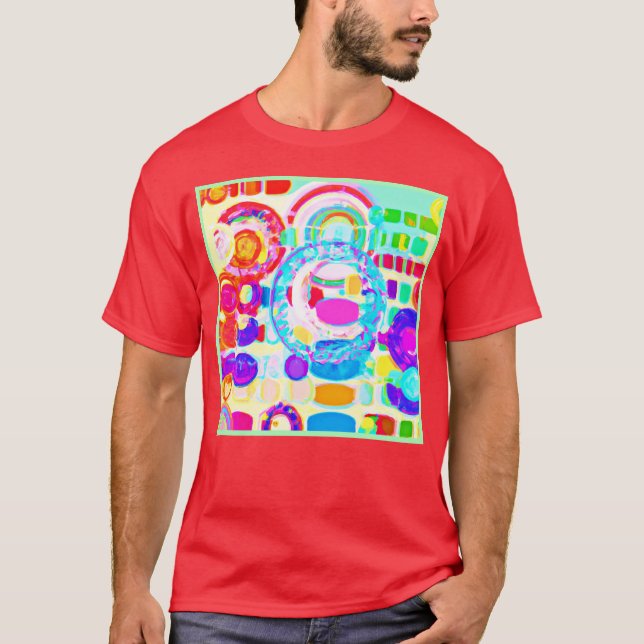 Camiseta Patrón aleatorio de colores vibrantes (Anverso)