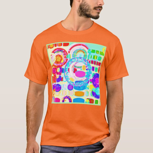 Camiseta Patrón aleatorio de colores vibrantes (Anverso)