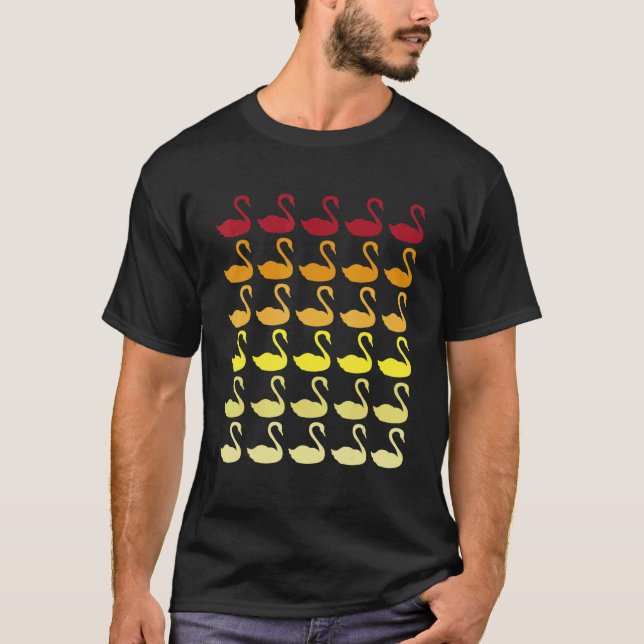Camiseta Patrón Animal Retro Cisne (Anverso)
