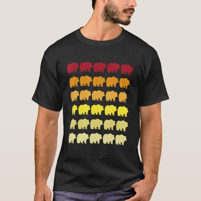 Camiseta Patrón animal retro de Panda (Anverso)