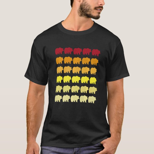 Camiseta Patrón Animal Retro Panda   (Anverso)