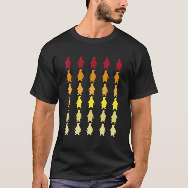 Camiseta Patrón animal retro pingüino (Anverso)