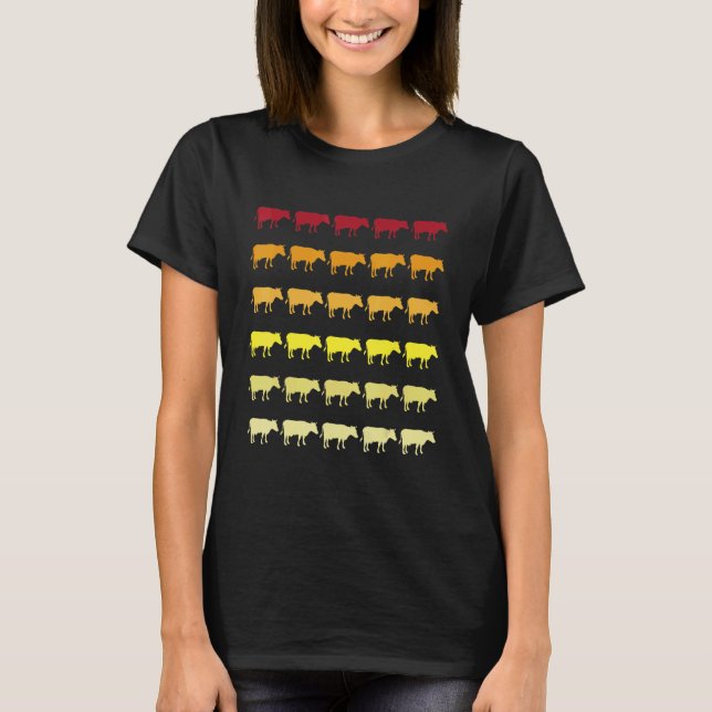 Camiseta Patrón Animal Retro Vaca (Anverso)