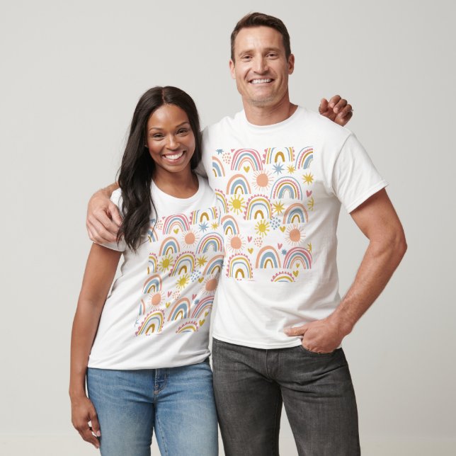 Camiseta Patrón arcoiris del Boho (Unisexo)
