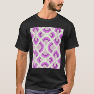 Camiseta Patrón Arcoiris Groovic Vintage En Lilac Púrpura Y