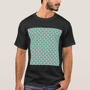Camiseta Patrón Art Déco Verde y Yukka Melocotón Rosa