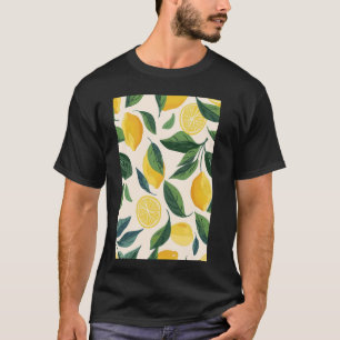 Camiseta Patrón Art Lemon Fruit Vintage