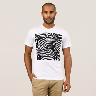 Camiseta Patrón artístico negro y blanco de camuflaje cebra