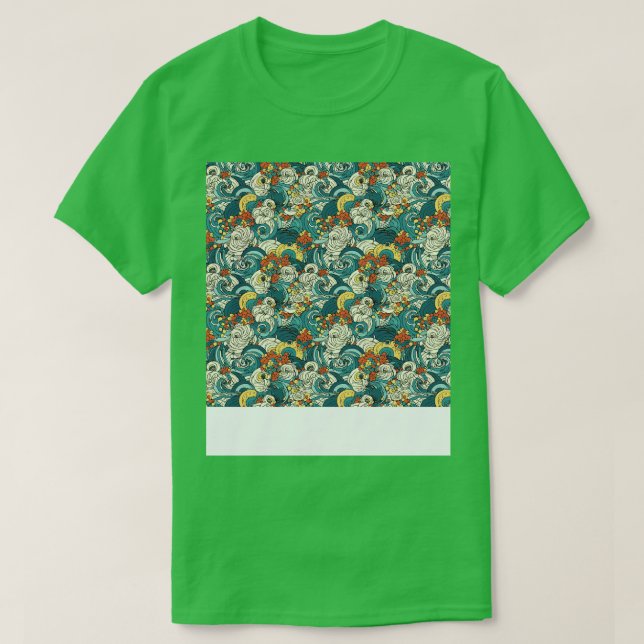 Camiseta Patrón asiático sin foco, viejo chino japonés (Diseño del anverso)