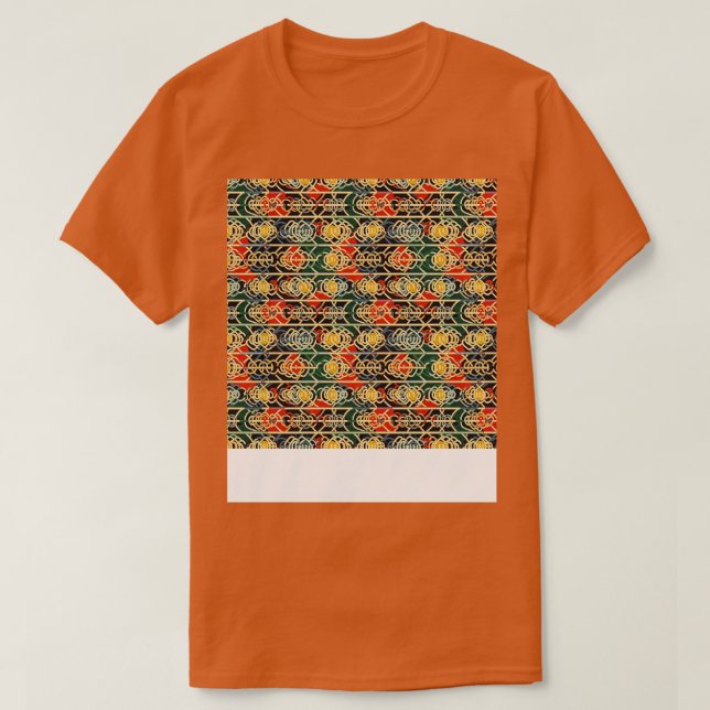 Camiseta Patrón asiático sin foco, viejo chino japonés (Diseño del anverso)