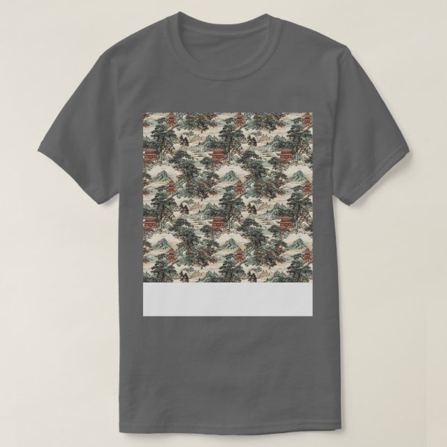 Camiseta Patrón asiático sin foco, viejo chino japonés (Diseño del anverso)