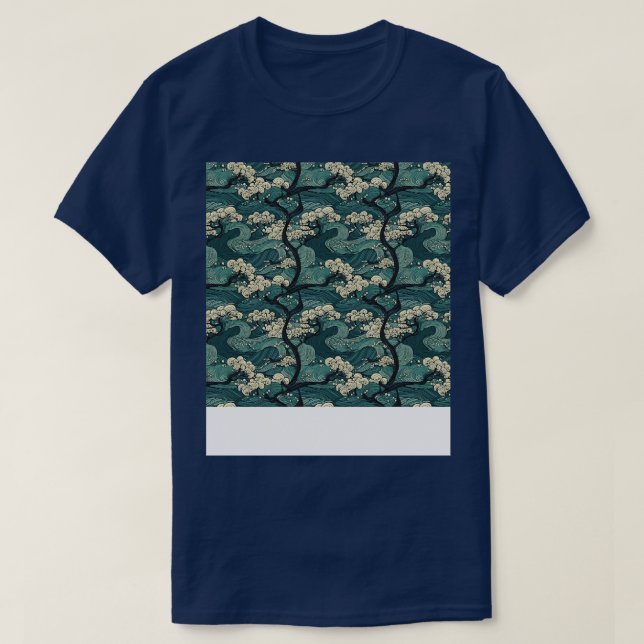 Camiseta Patrón asiático sin foco, viejo chino japonés (Diseño del anverso)