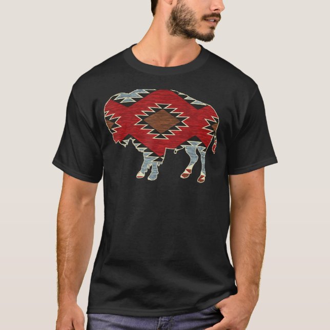 Camiseta Patrón Azteca Indio del Suroeste de Búfalo de Ariz (Anverso)