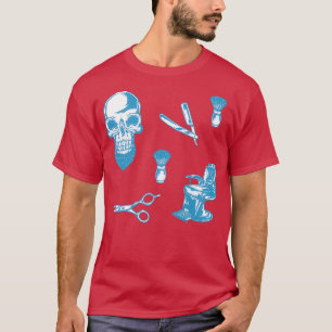 Camiseta Patrón azul de barbería
