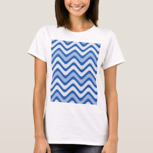 Camiseta Patrón azul ondulado