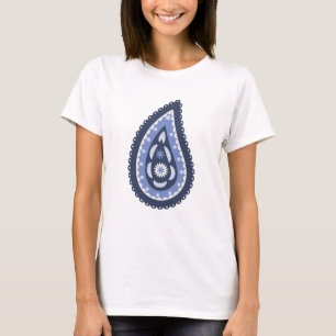 Camiseta Patrón azul paisley