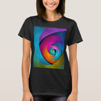 Camiseta Patrón azul rosado del arte del resumen floral mod