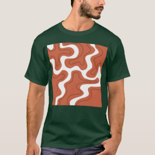 Camiseta Patrón boho de remolino líquido de mármol marrón H