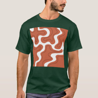 Camiseta Patrón boho de remolino líquido de mármol marrón H
