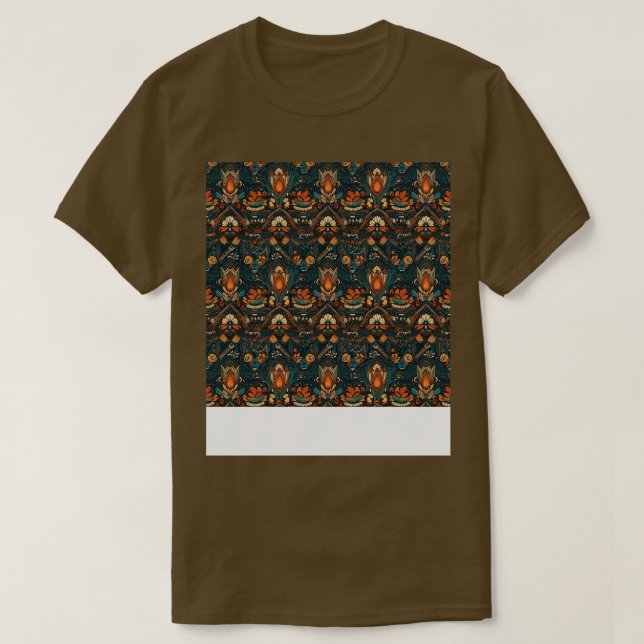 Camiseta Patrón boho sin foco Flor gitana hippie bohemia (Diseño del anverso)