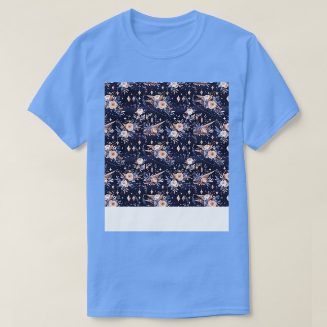 Camiseta Patrón boho sin foco Flor gitana hippie bohemia (Diseño del anverso)