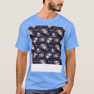 Camiseta Patrón boho sin foco Flor gitana hippie bohemia