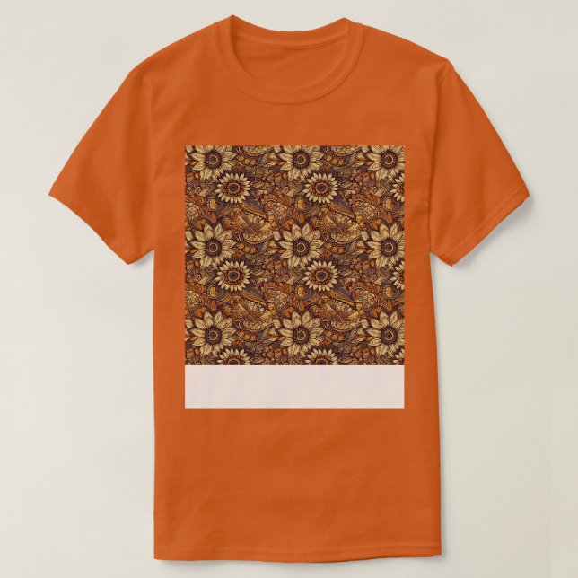 Camiseta Patrón boho sin foco Flor gitana hippie bohemia (Diseño del anverso)