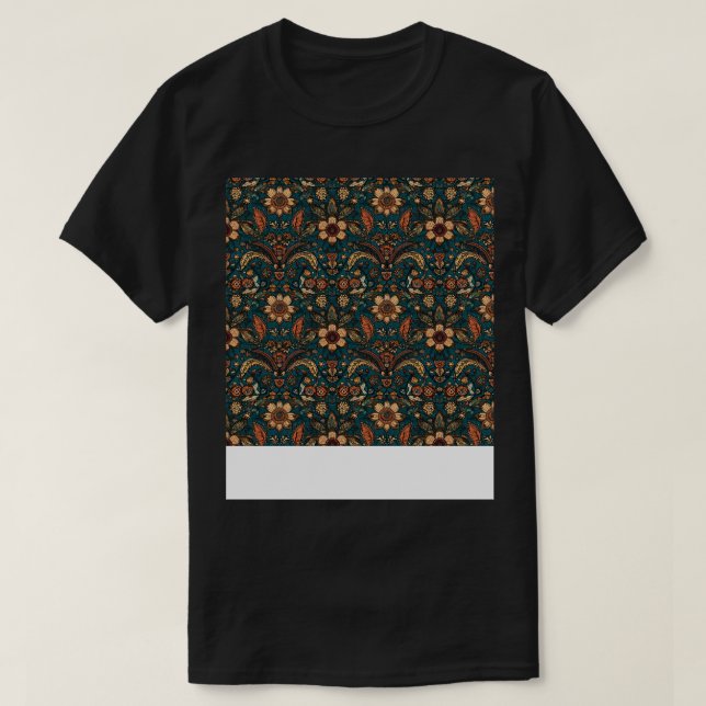Camiseta Patrón boho sin foco Flor gitana hippie bohemia (Diseño del anverso)