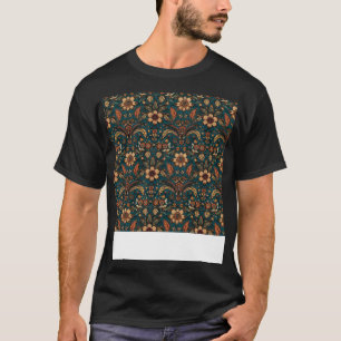 Camiseta Patrón boho sin foco Flor gitana hippie bohemia