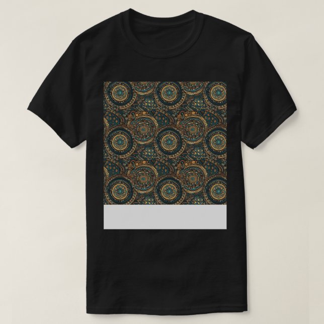 Camiseta Patrón boho sin foco Flor gitana hippie bohemia (Diseño del anverso)