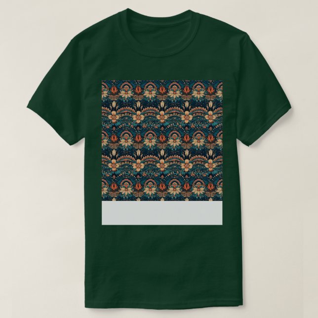 Camiseta Patrón boho sin foco Flor gitana hippie bohemia (Diseño del anverso)