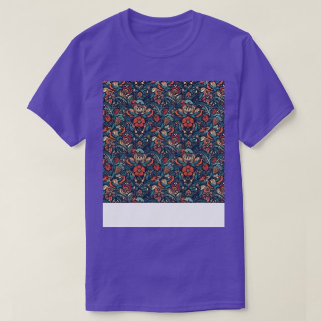 Camiseta Patrón boho sin foco Flor gitana hippie bohemia (Diseño del anverso)