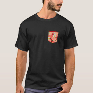 Camiseta Patrón Botánico Estampado Floral Bolsillo Vintage 