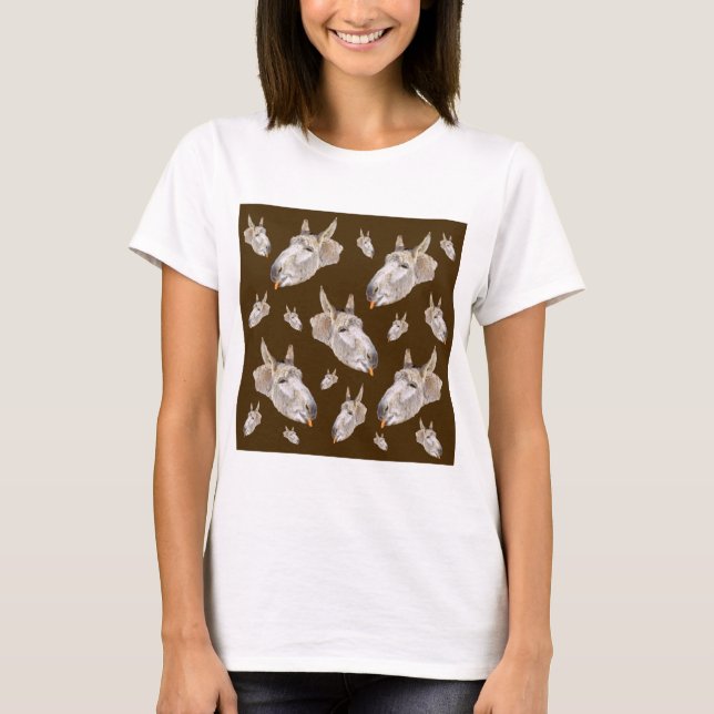 Camiseta Patrón burro marrón, (Anverso)