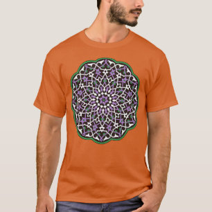 Camiseta Patrón circular Vector Arte Violeta Verde Blanco